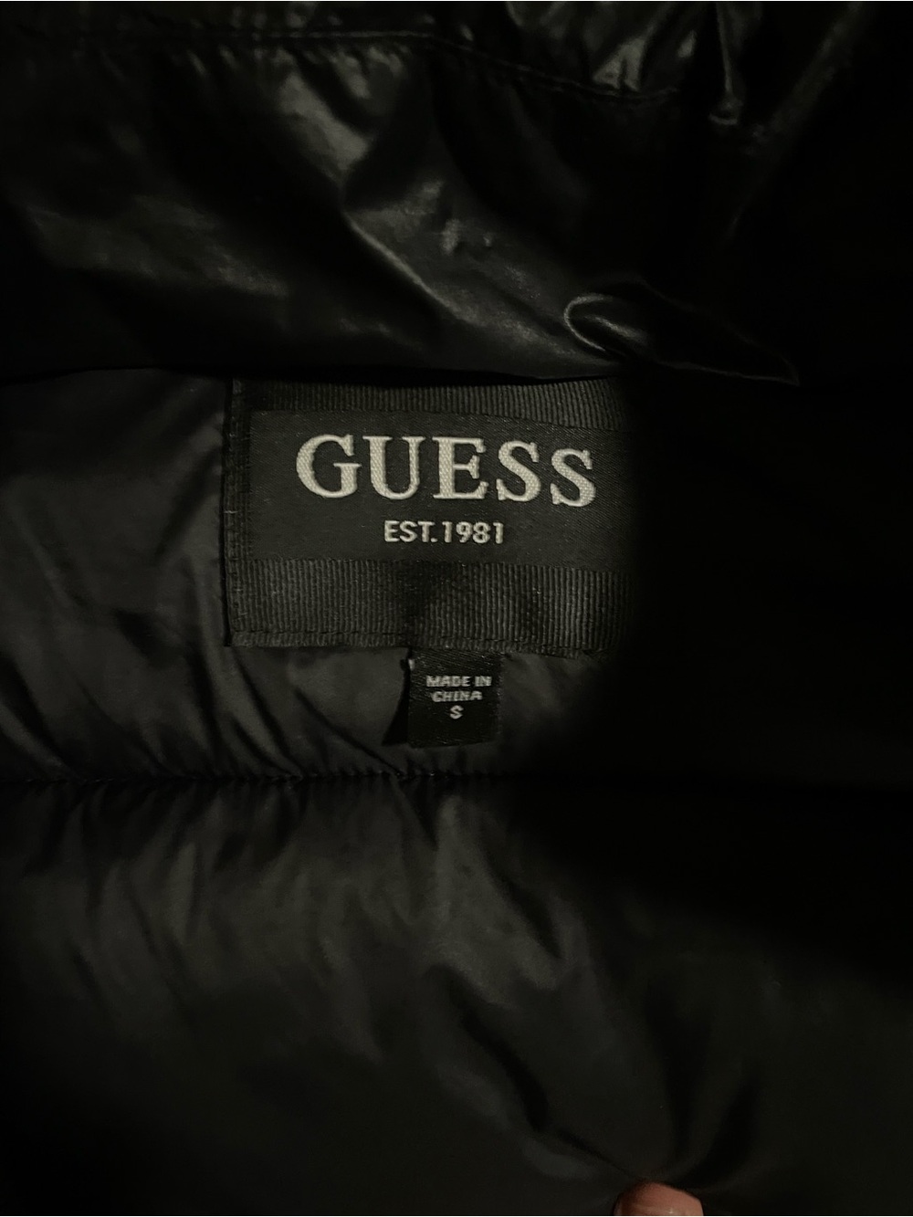 GUESS Men’s Black Quilted Puffer Jacket